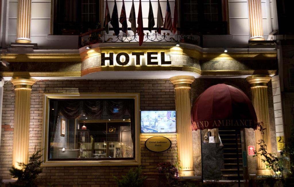 a hotel sign on the front of a building at Grand Ambiance Hotel in Istanbul