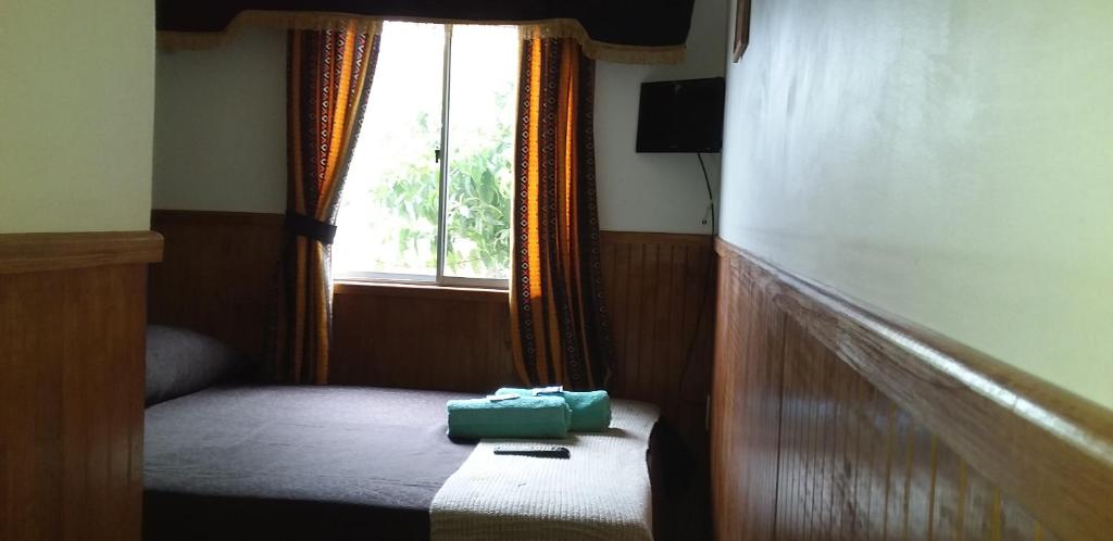 Postel nebo postele na pokoji v ubytování Hostal Tunquelen