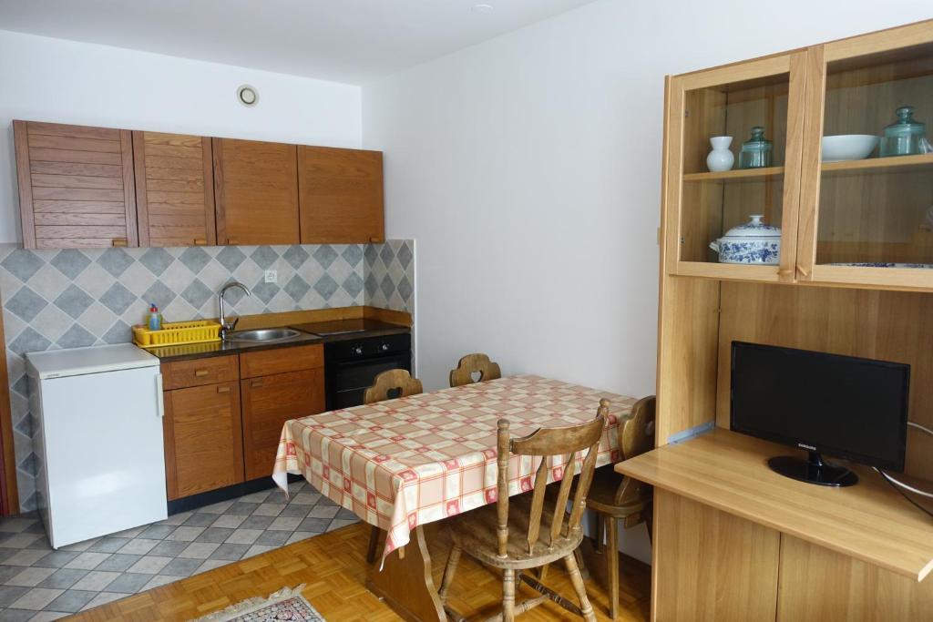 Kuchyň nebo kuchyňský kout v ubytování Retro apartments Kaninska vas