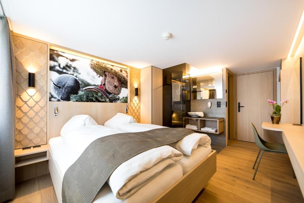 Postel nebo postele na pokoji v ubytování Hotel- Restaurant Krone