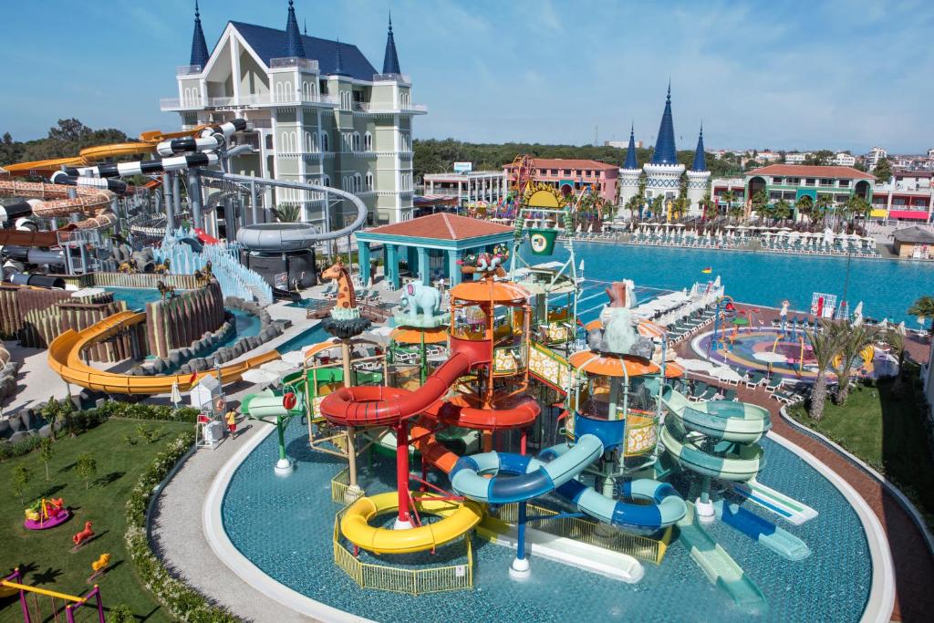 an aerial view of a water park at a resort at Granada Luxury Belek - Family Kids Concept in Belek