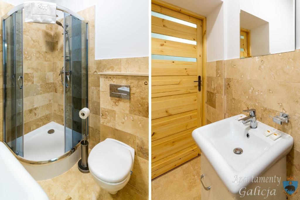 Koupelna v ubytování Apartamenty Galicja