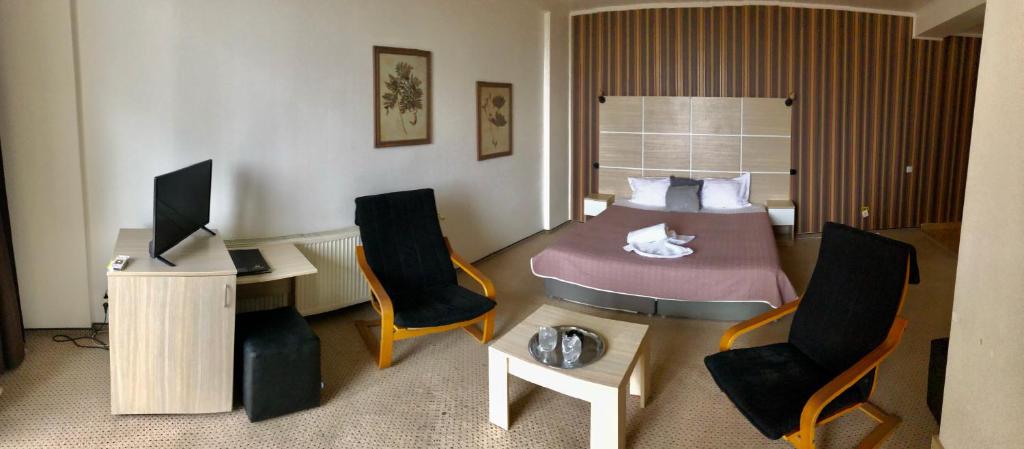 TV a/nebo společenská místnost v ubytování Hotel Mon Caprice