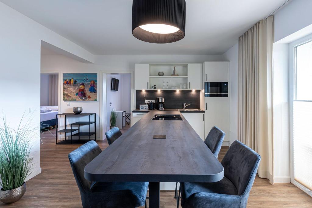 Kuchyň nebo kuchyňský kout v ubytování Hotel Meerzeit