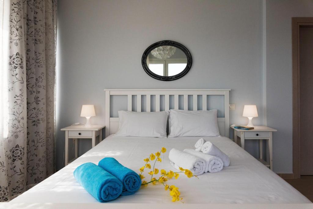 Posteľ alebo postele v izbe v ubytovaní Corfu Sea View Villa - Cleo