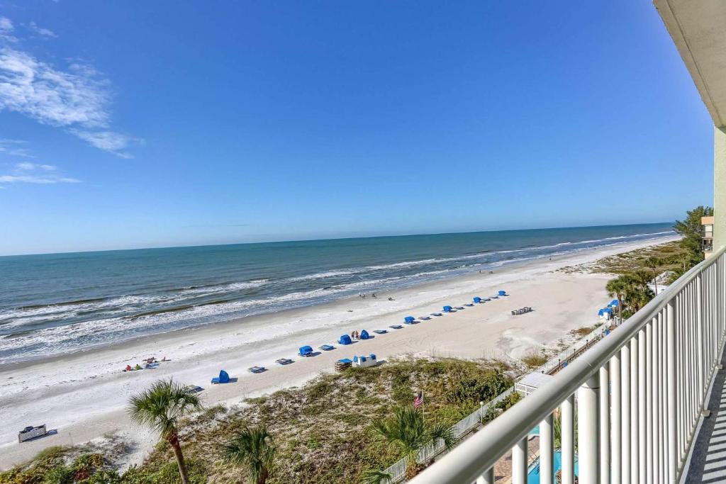 a view of the beach from a balcony at 707 Sandcastle One in Clearwater Beach