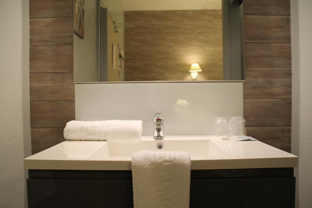 Koupelna v ubytování Hôtel Rivière