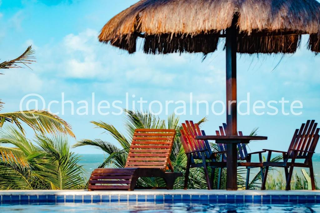  Chalé com piscina privada vista mar-Zumbi-RN
