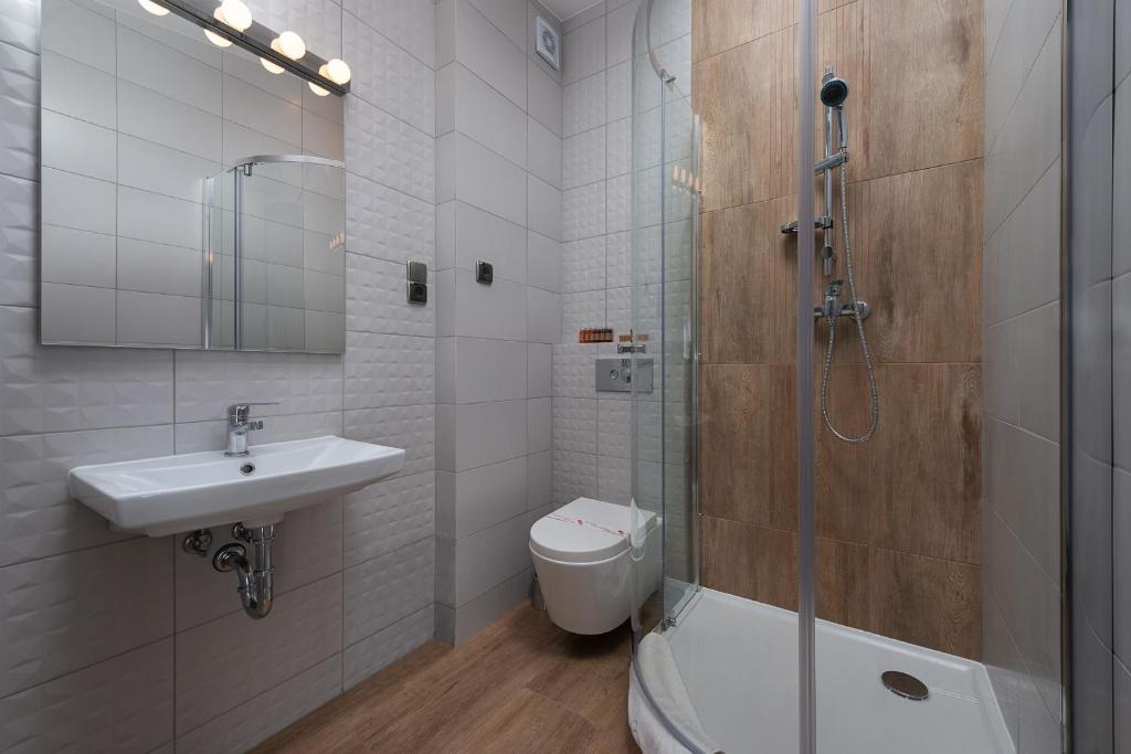 Koupelna v ubytování Hotel Rejs