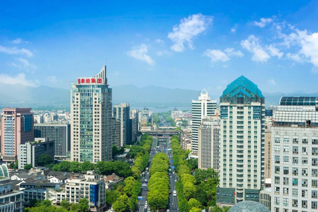 ホテルから撮影された、または一般的な杭州市の景色
