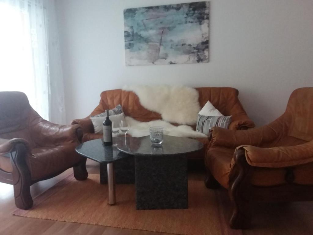 Posezení v ubytování Ferienwohnung "Andre und Mariana" in Täsch, Wallis, Schweiz