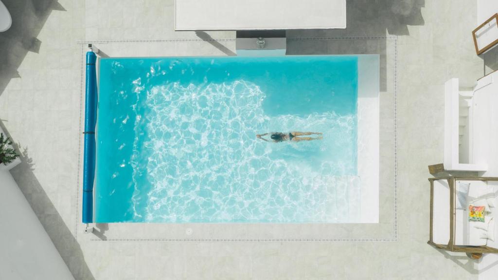 an overhead view of a person swimming in a pool at Villa Atlantis I in La Asomada