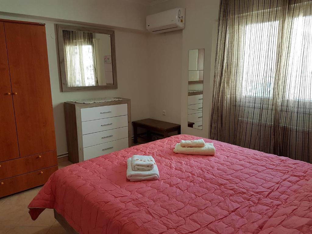 Postel nebo postele na pokoji v ubytování Dimitris House Petriti
