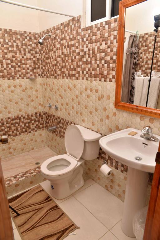 Koupelna v ubytování Chateau Margarita JA