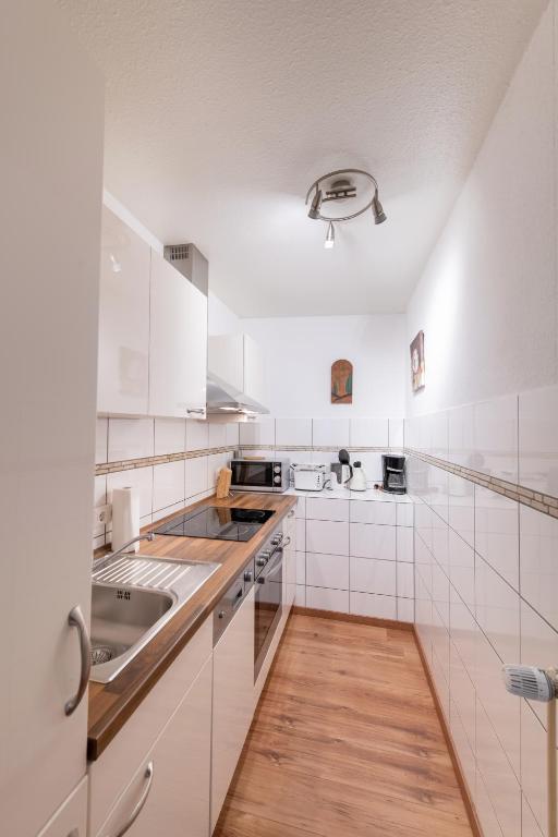 Kuchyň nebo kuchyňský kout v ubytování Ferienwohnung Kruppa