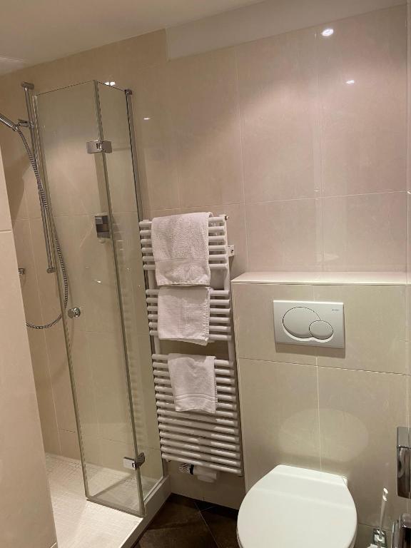 Koupelna v ubytování Hotel Kraft