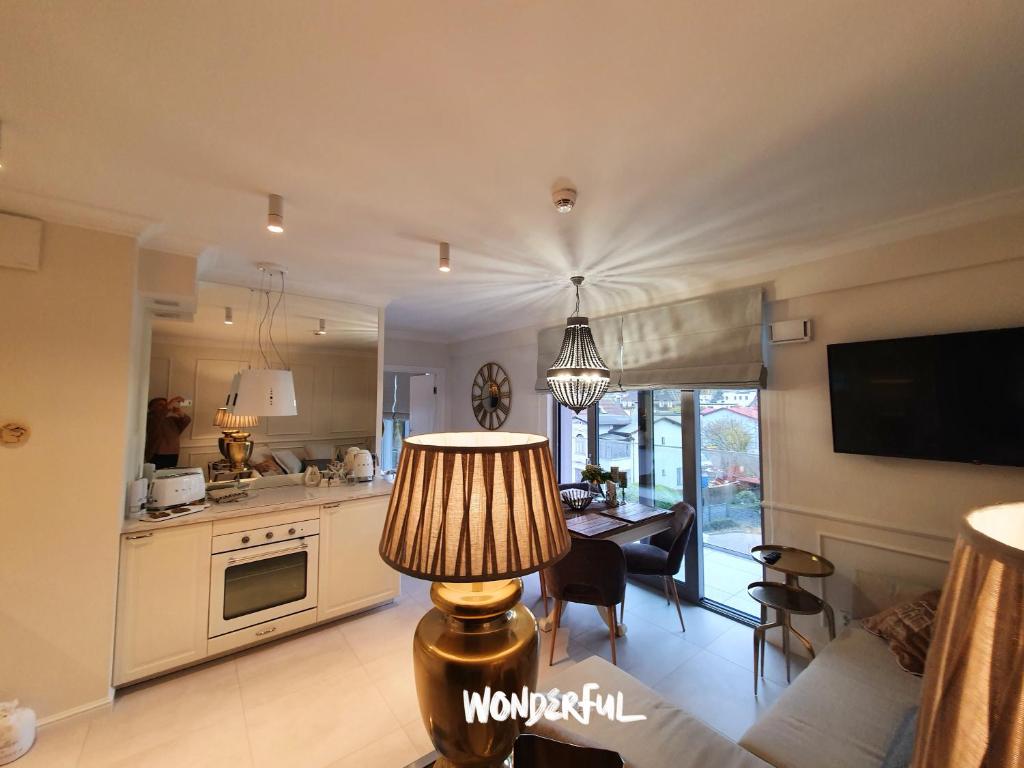 Kuchyň nebo kuchyňský kout v ubytování Apartament Prestige & Sea Balticus A4