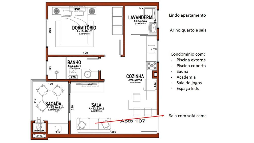  Apartamento Sol da manhã