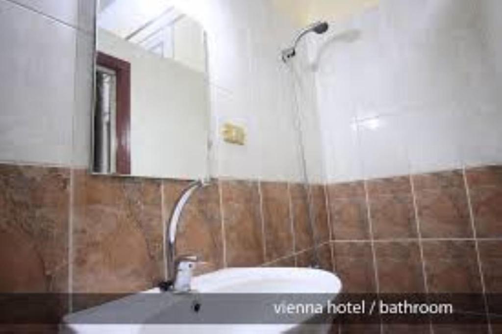 Koupelna v ubytování Hostel Vienna