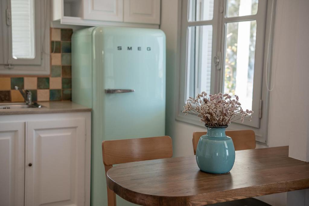 Kuchyň nebo kuchyňský kout v ubytování Four Seasons Hydra Luxury Suites