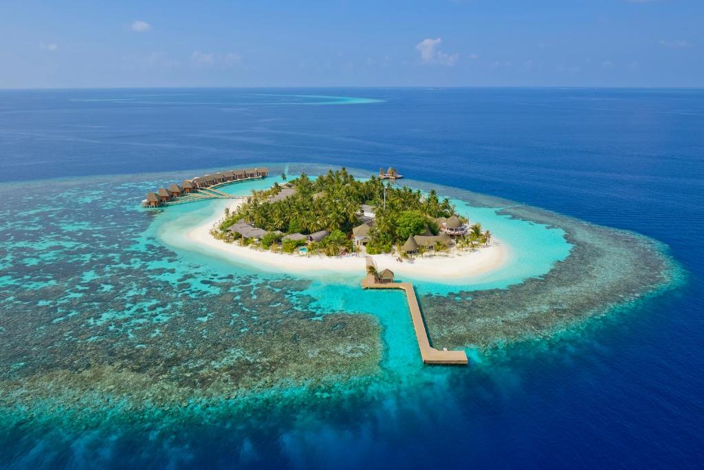 Letecký snímek ubytování Kandolhu Maldives