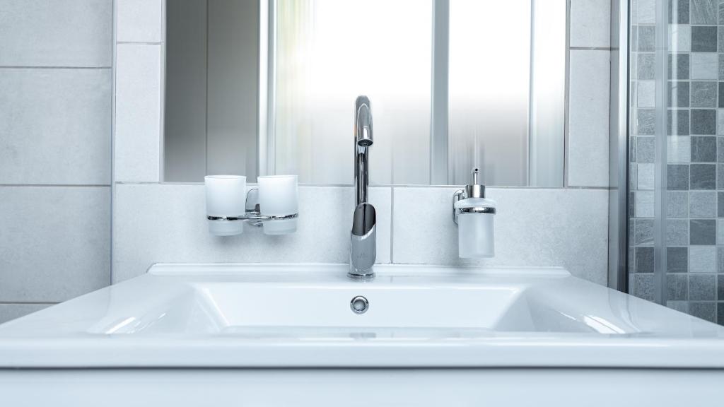 Koupelna v ubytování Hotel Karolina