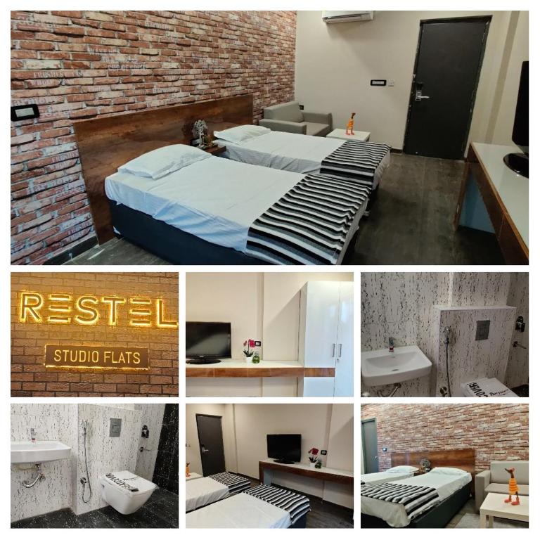 Postel nebo postele na pokoji v ubytování RESTEL STUDIO FLATS