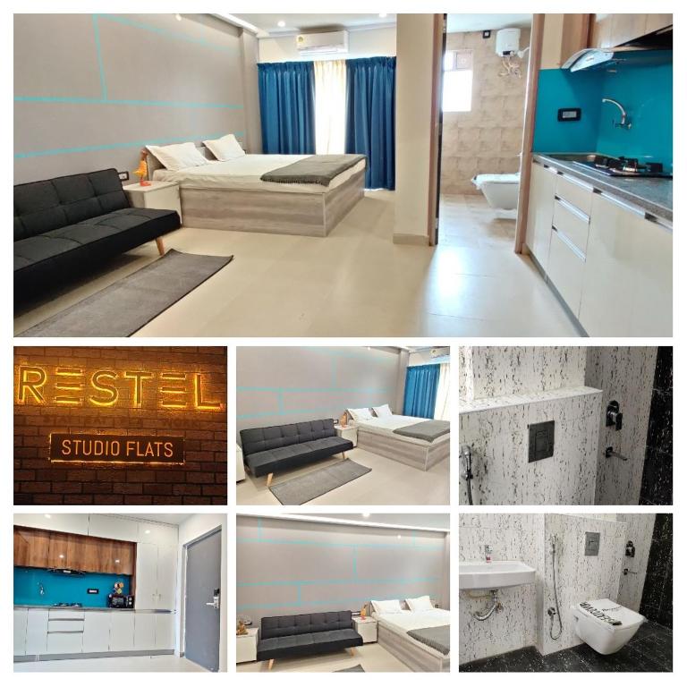 Postel nebo postele na pokoji v ubytování RESTEL STUDIO FLATS
