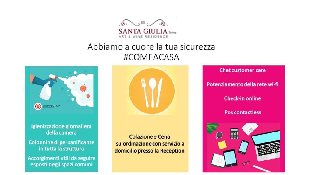Certifikát, hodnocení, plakát nebo jiný dokument vystavený v ubytování Santa Giulia Hotel e Residence Torino