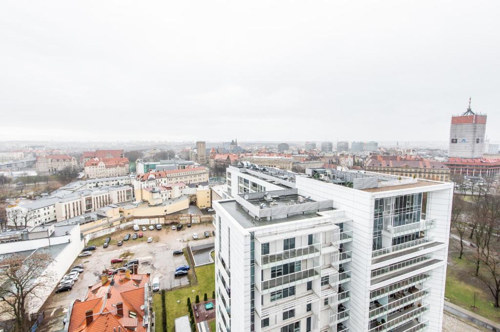 Výhľad na mesto Poznaň alebo výhľad na mesto priamo z apartmánu