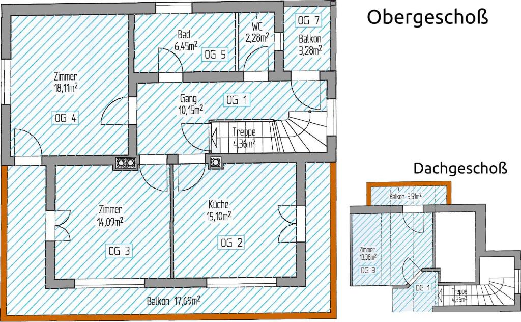 Plán poschodí v ubytovaní Ferienwohnung Kern