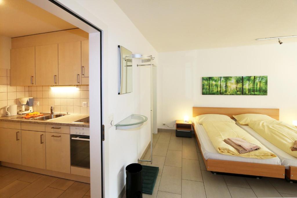 Postel nebo postele na pokoji v ubytování Haus Cristal