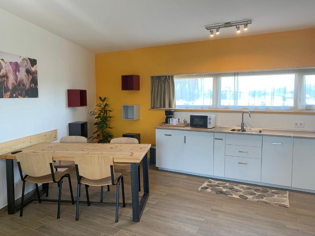 Kuchyň nebo kuchyňský kout v ubytování Öregtölgy Apartman