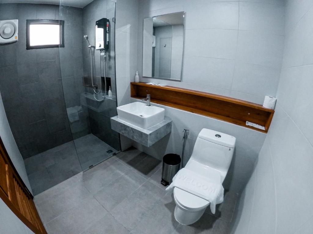 Koupelna v ubytování Li CALLA Resort Trat