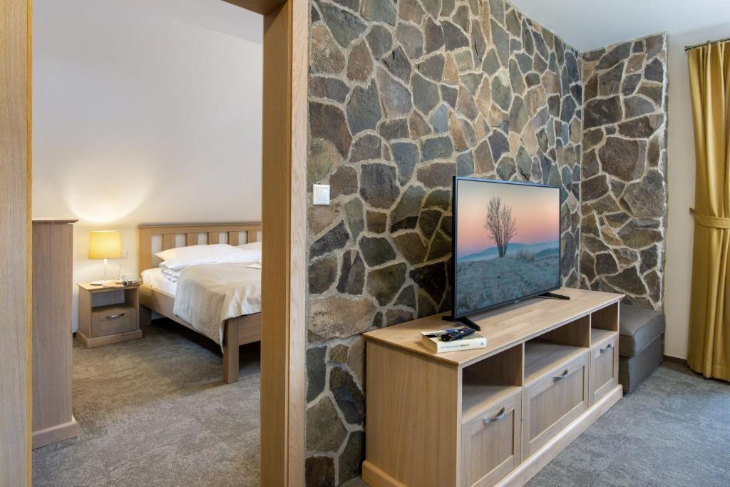 TV a/nebo společenská místnost v ubytování Apartmány Roháče