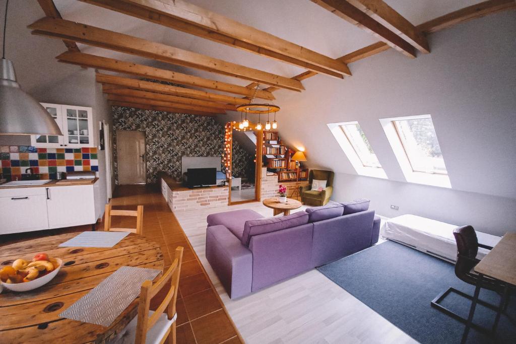 Kuchyň nebo kuchyňský kout v ubytování Pannónia Apartment