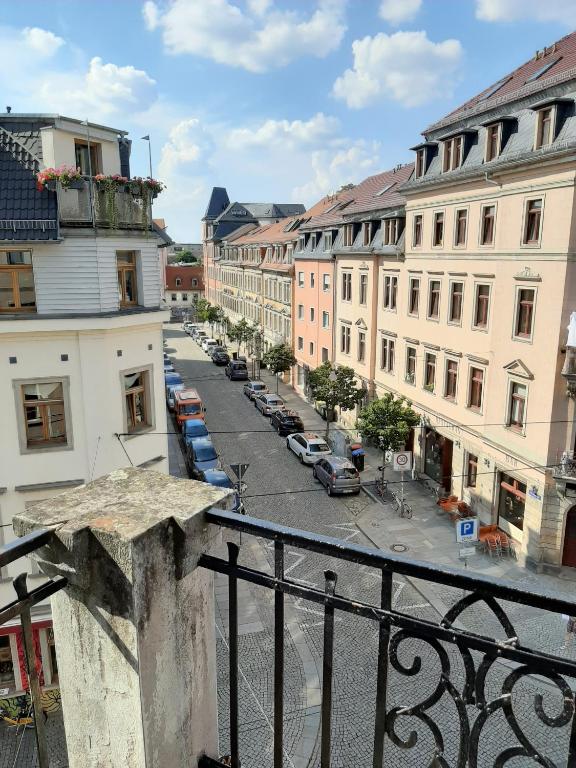 Nespecifikovaný výhled na destinaci Drážďany nebo výhled na město při pohledu z hostelu