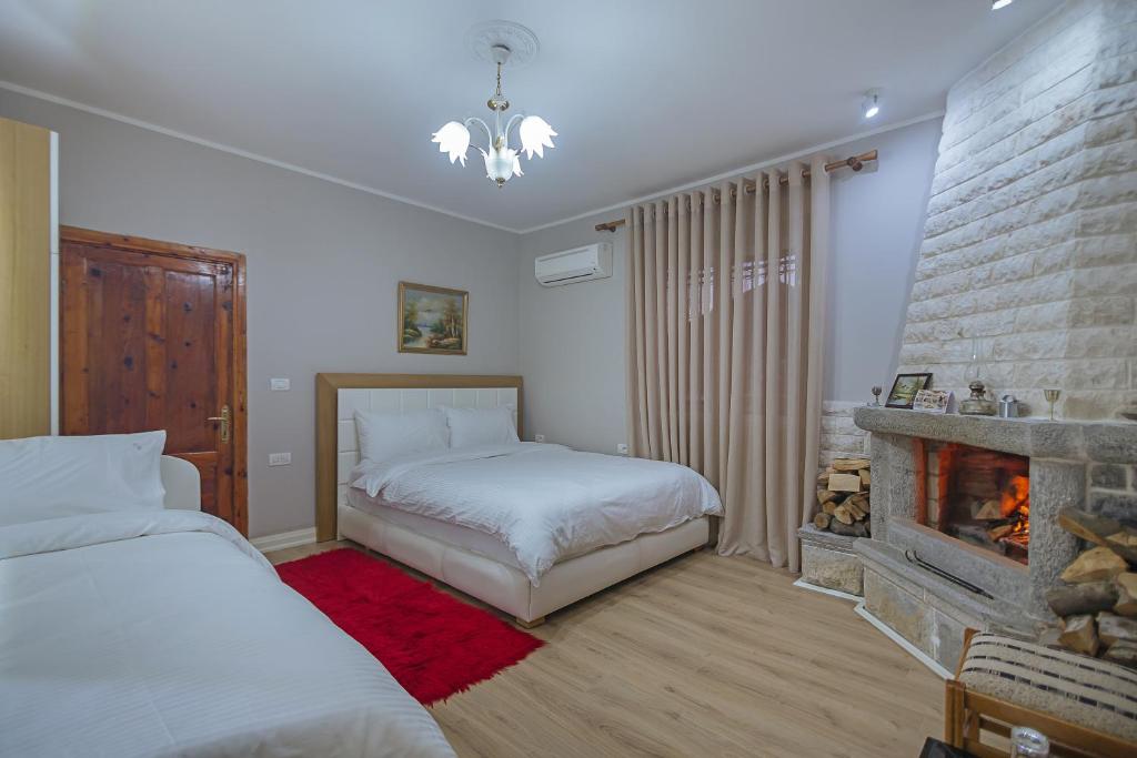 Postel nebo postele na pokoji v ubytování Vila 1