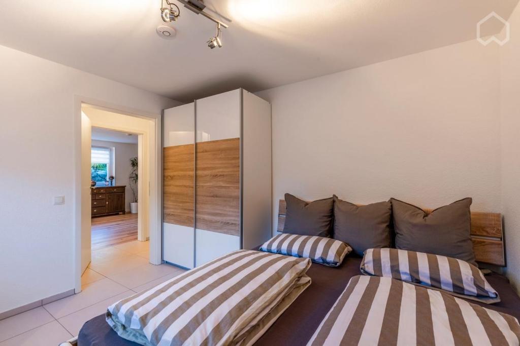 Postel nebo postele na pokoji v ubytování Melibokusblick