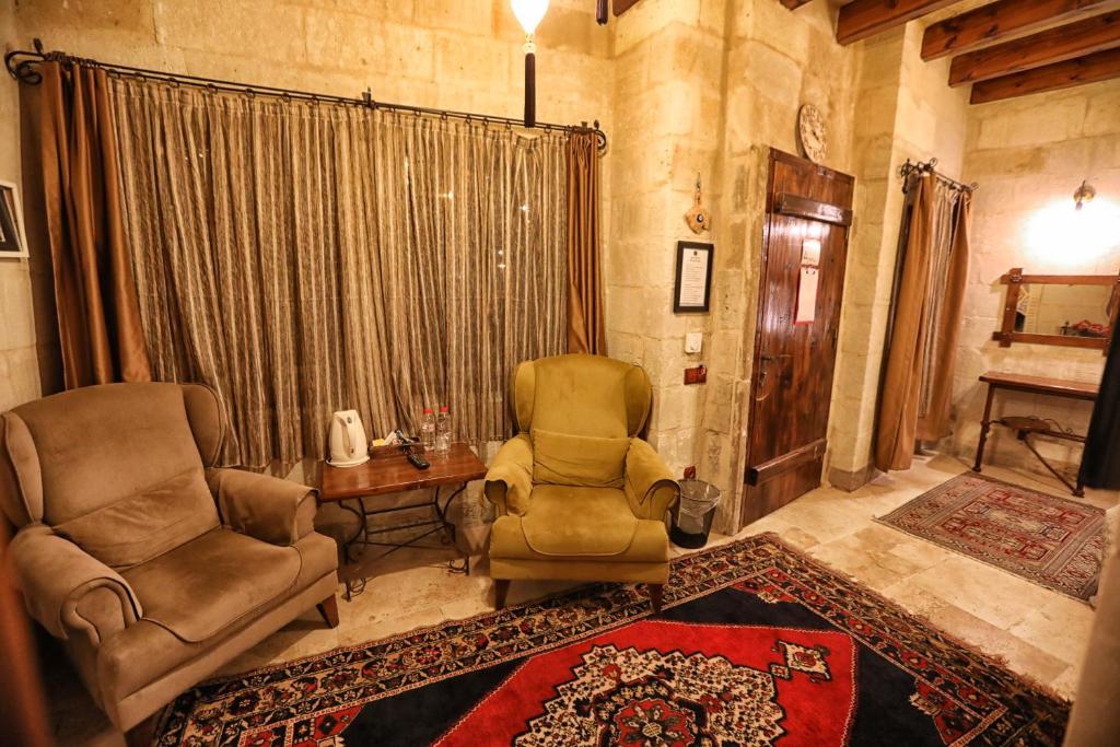 Posezení v ubytování Göreme Cave Suites