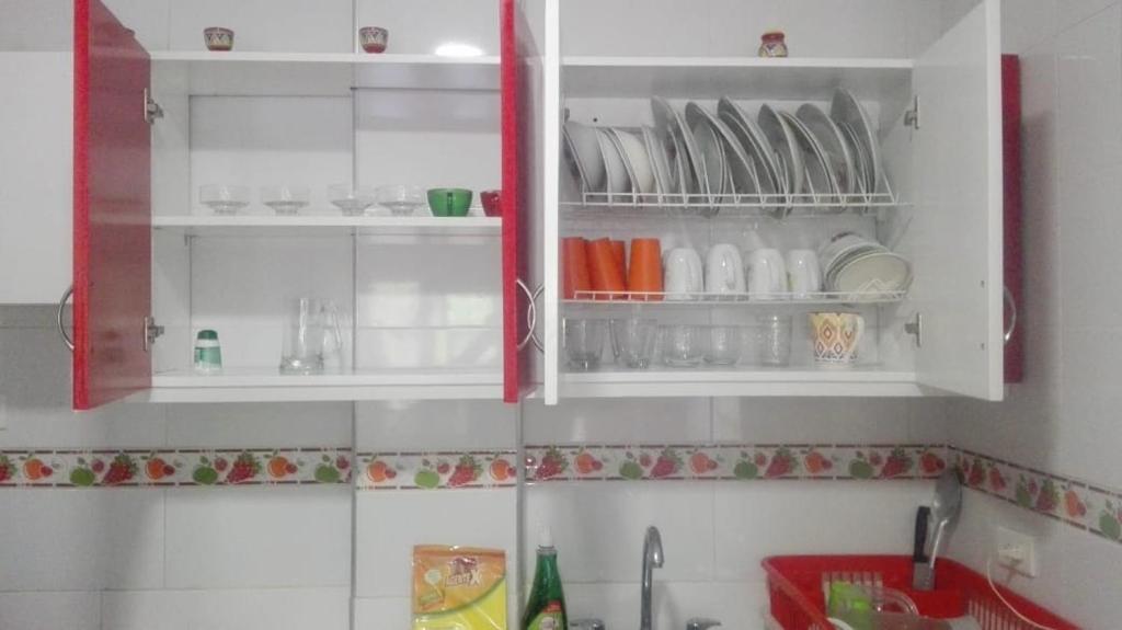 Kuchyň nebo kuchyňský kout v ubytování La Roca Coveñas Apartamentos