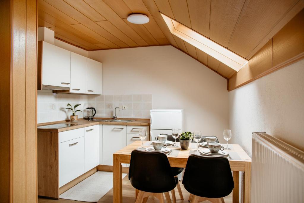 Kuchyň nebo kuchyňský kout v ubytování Apartments Kristan