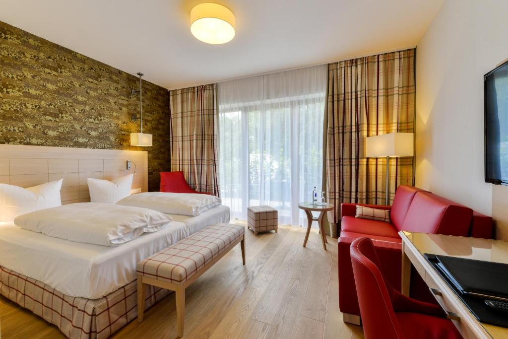 Postel nebo postele na pokoji v ubytování Hotel Pöker