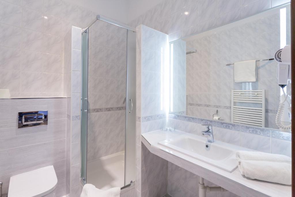 Koupelna v ubytování Hotel Mikulski