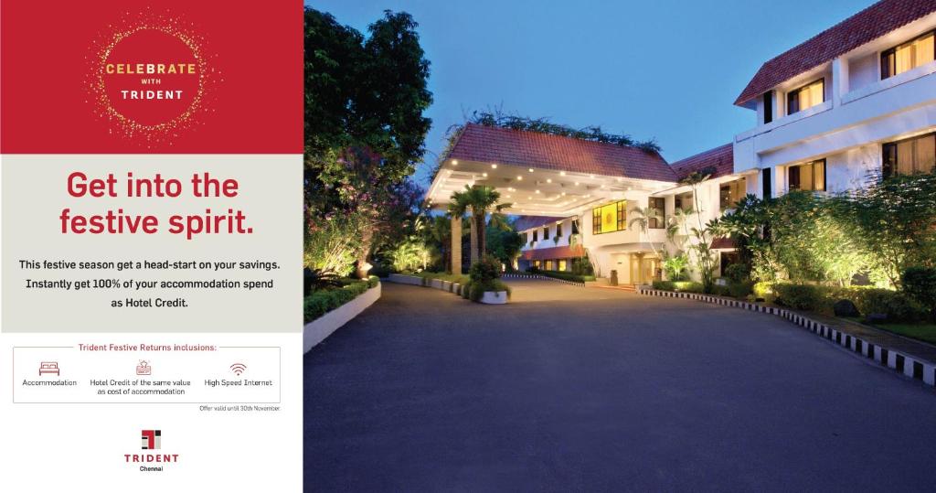 a screenshot of a website of a hotel with a picture of a driveway at Trident Chennai in Chennai