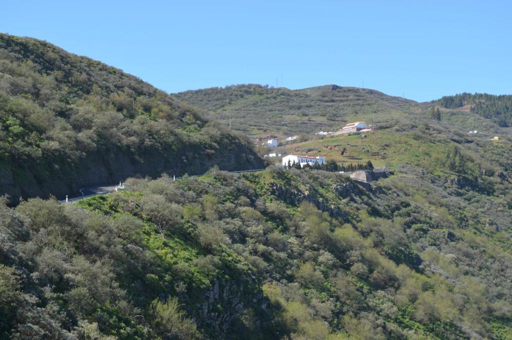 a house on top of a hill with trees at Casa La Gollada in Cazadores