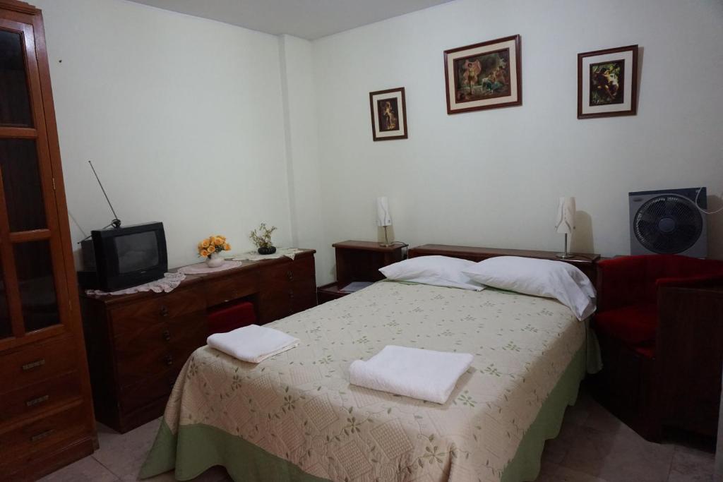 Postel nebo postele na pokoji v ubytování Hostal Camiluz