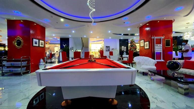 a large room with a pool table in it at Kandi Palace in Angeles