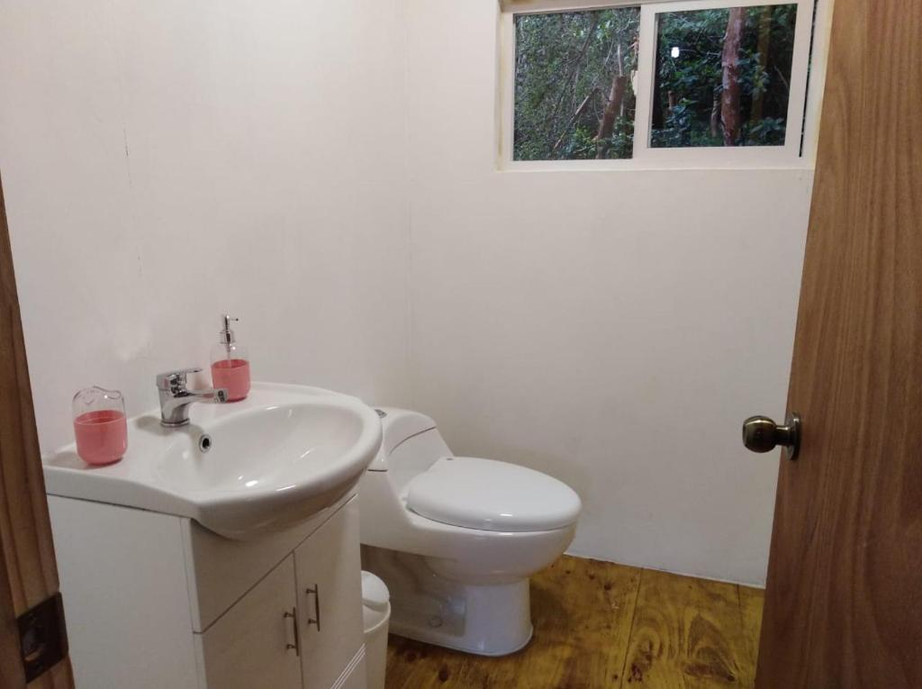 Koupelna v ubytování Habitación en Rio Puelo