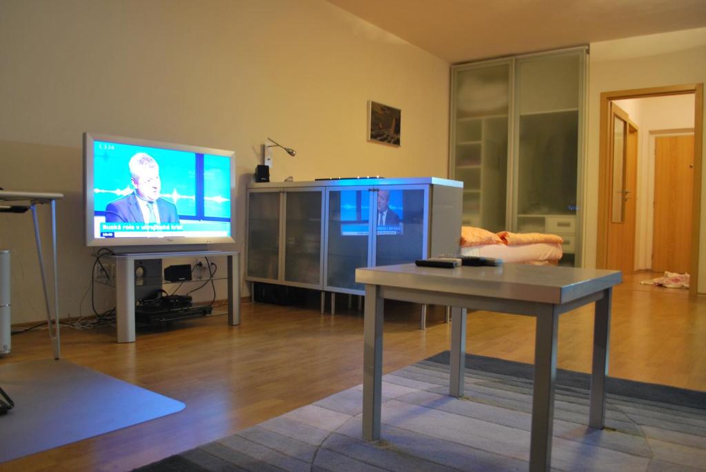 Telewizja i/lub zestaw kina domowego w obiekcie Chotěšovská Apartment with Parking Place